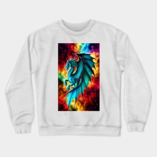 King Dragon Fire Turquoise Crewneck Sweatshirt